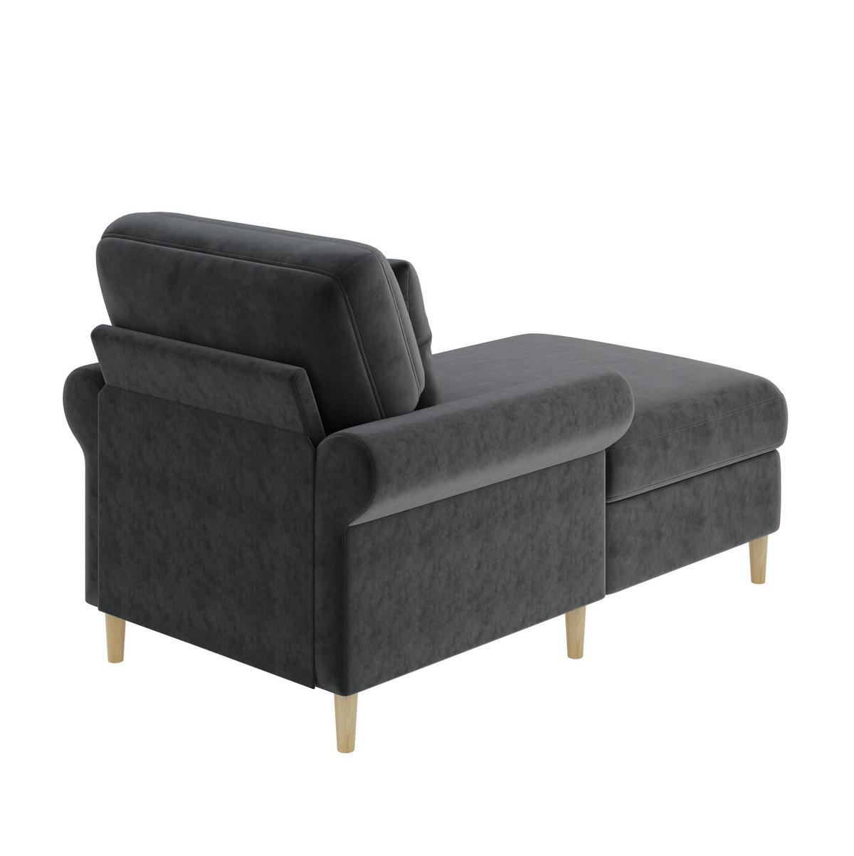 RELAXSESSEL Samt mit Liegefunktion 133/87/90 cm Grau inklusive Kissen - Grau, Kunststoff/Textil (87/90/133cm) - Redom