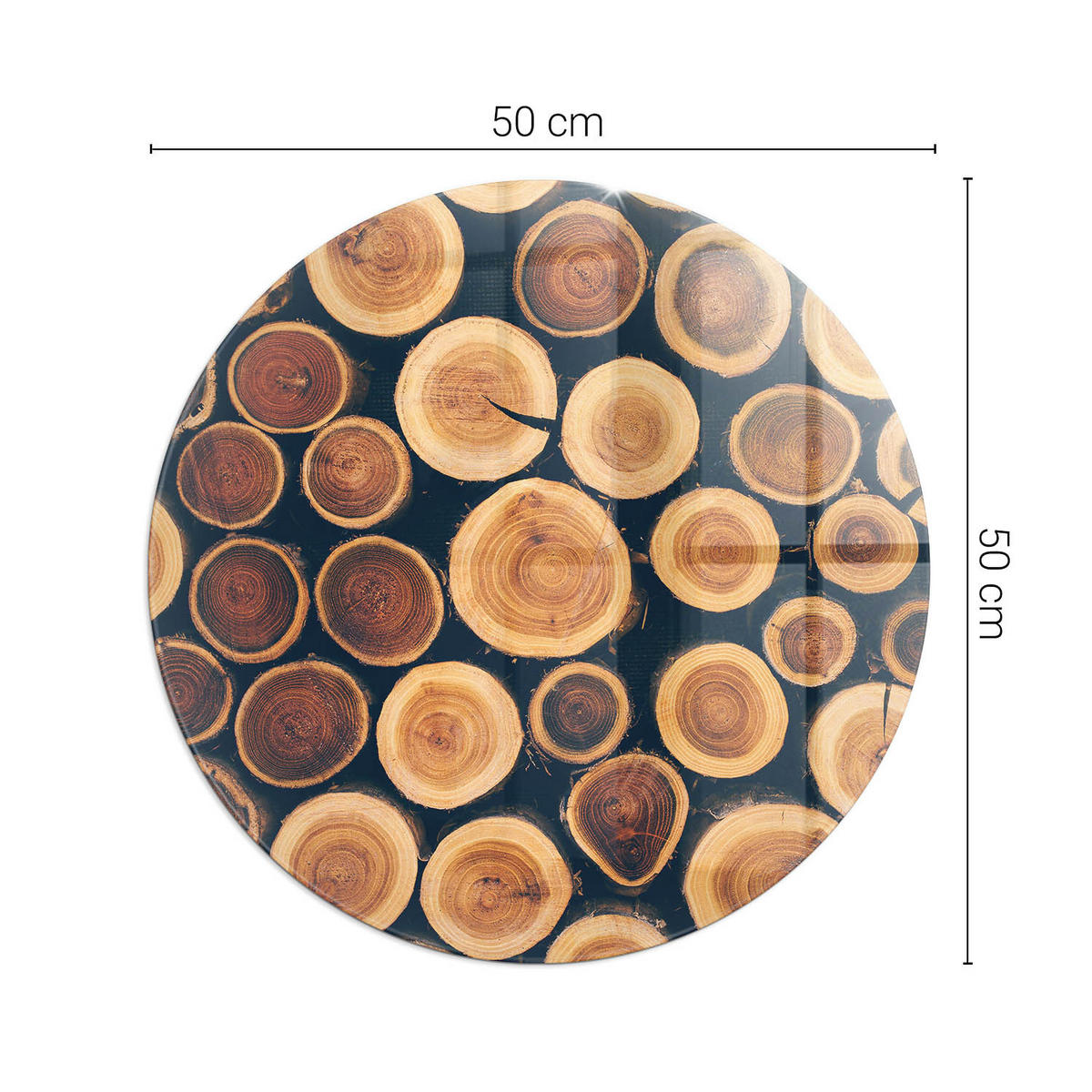 GLASPLATTE für Kamin Ø 50 cm Braun - Braun, Glas (50/50/0.4cm) - ArtPrintCave