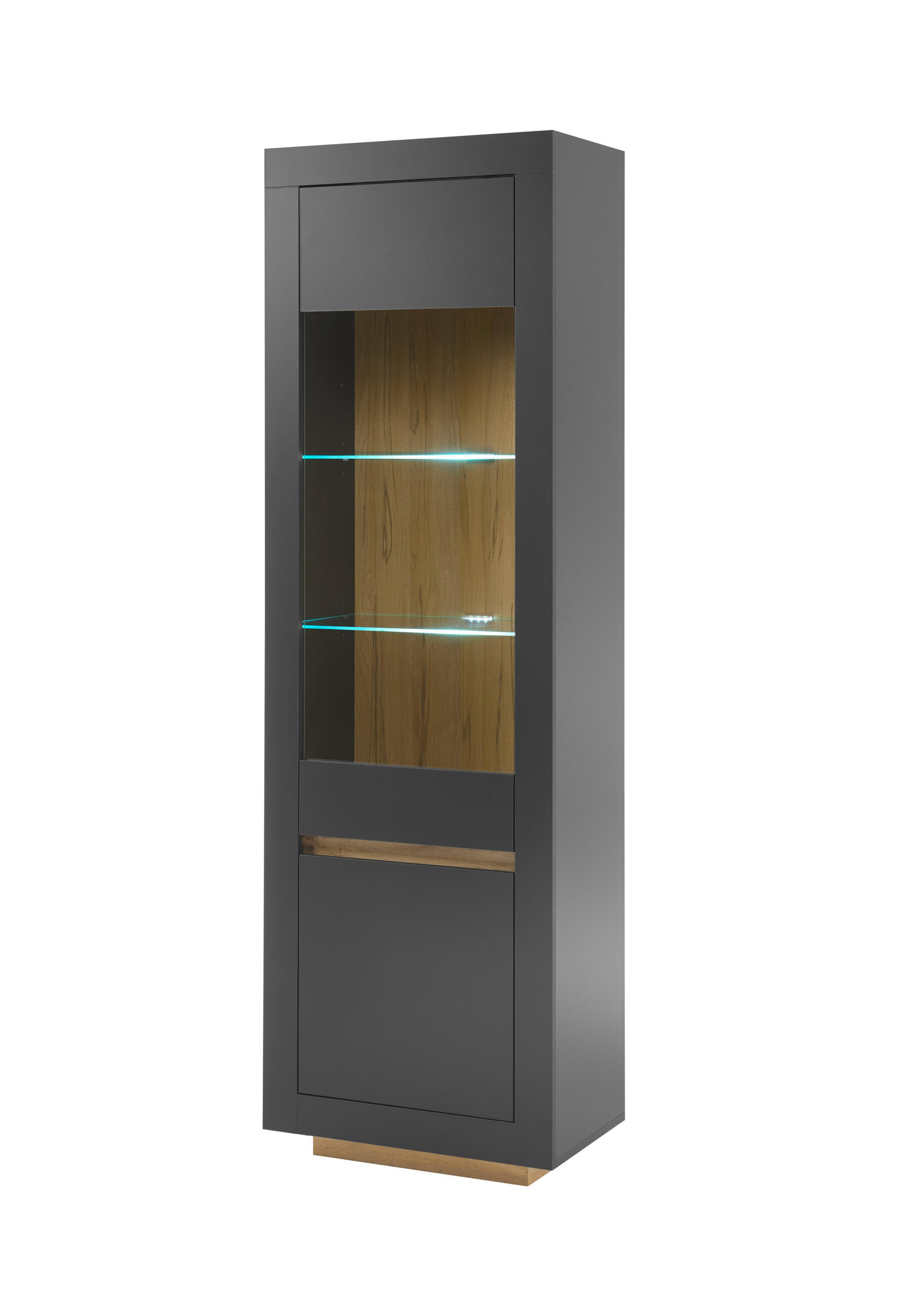 Livojo Vitrine Dunkelgrau 64x206x38 cm