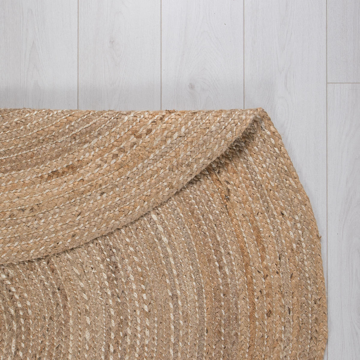TEPPICH Jute in Naturtönen, handgewebt EDEN, Braun 133x133 cm - Braun, Naturmaterialien (133/133cm) - KADIMA DESIGN