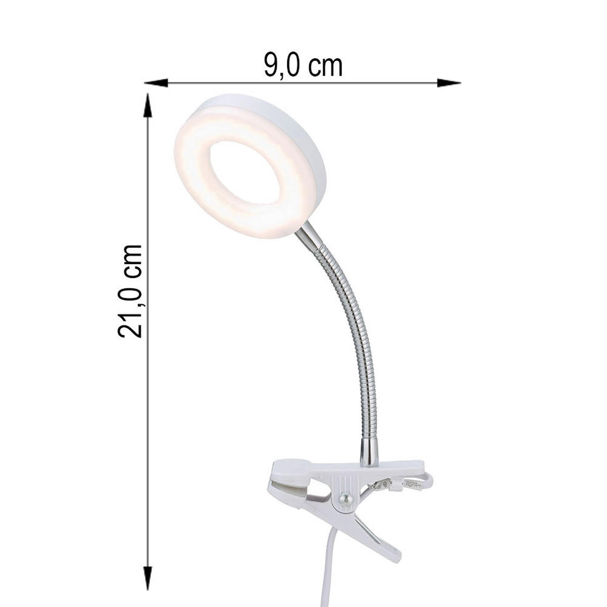 LED TISCHLEUCHTE Metall Weiß - Weiß, Kunststoff (9/9/21cm)