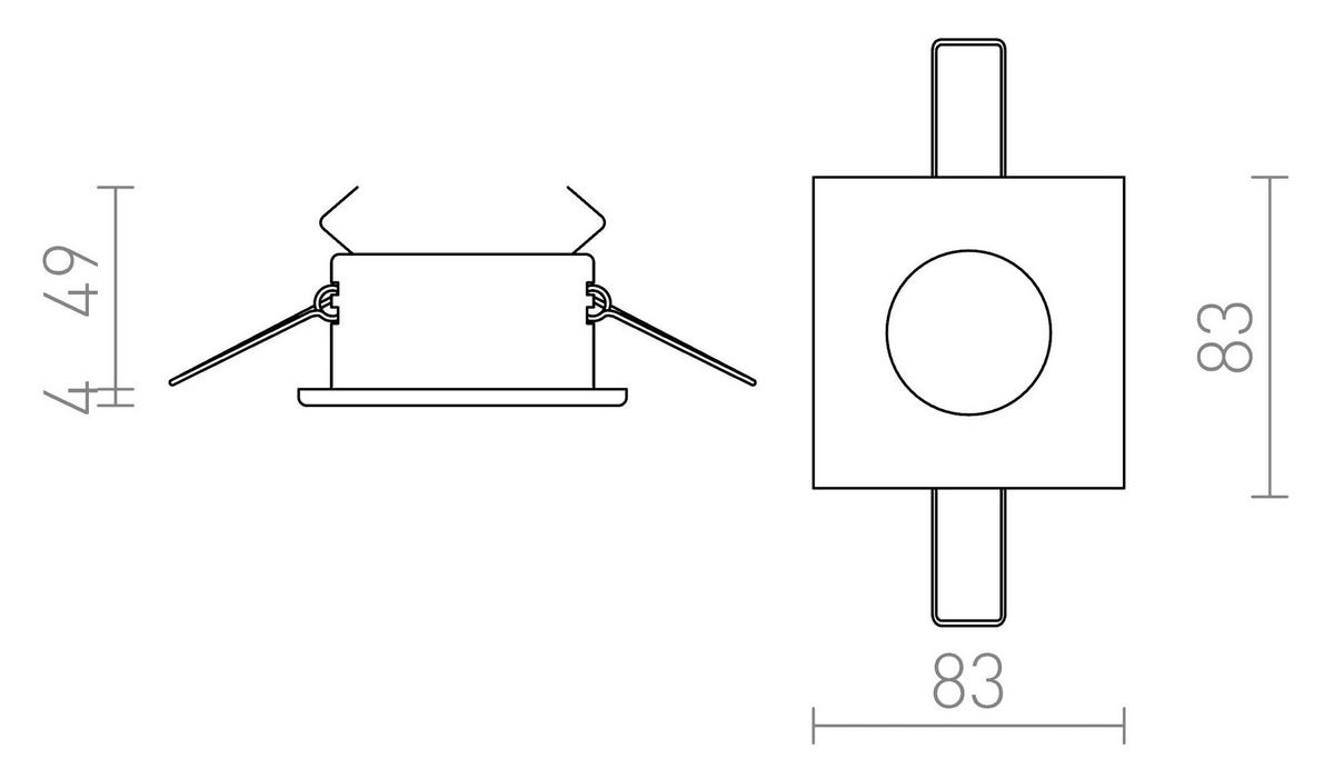 EINBAULEUCHTE SPLASH SQ Chrom 8 W IP65 - Chromfarben, Metall (83/83/4cm) - Rendl