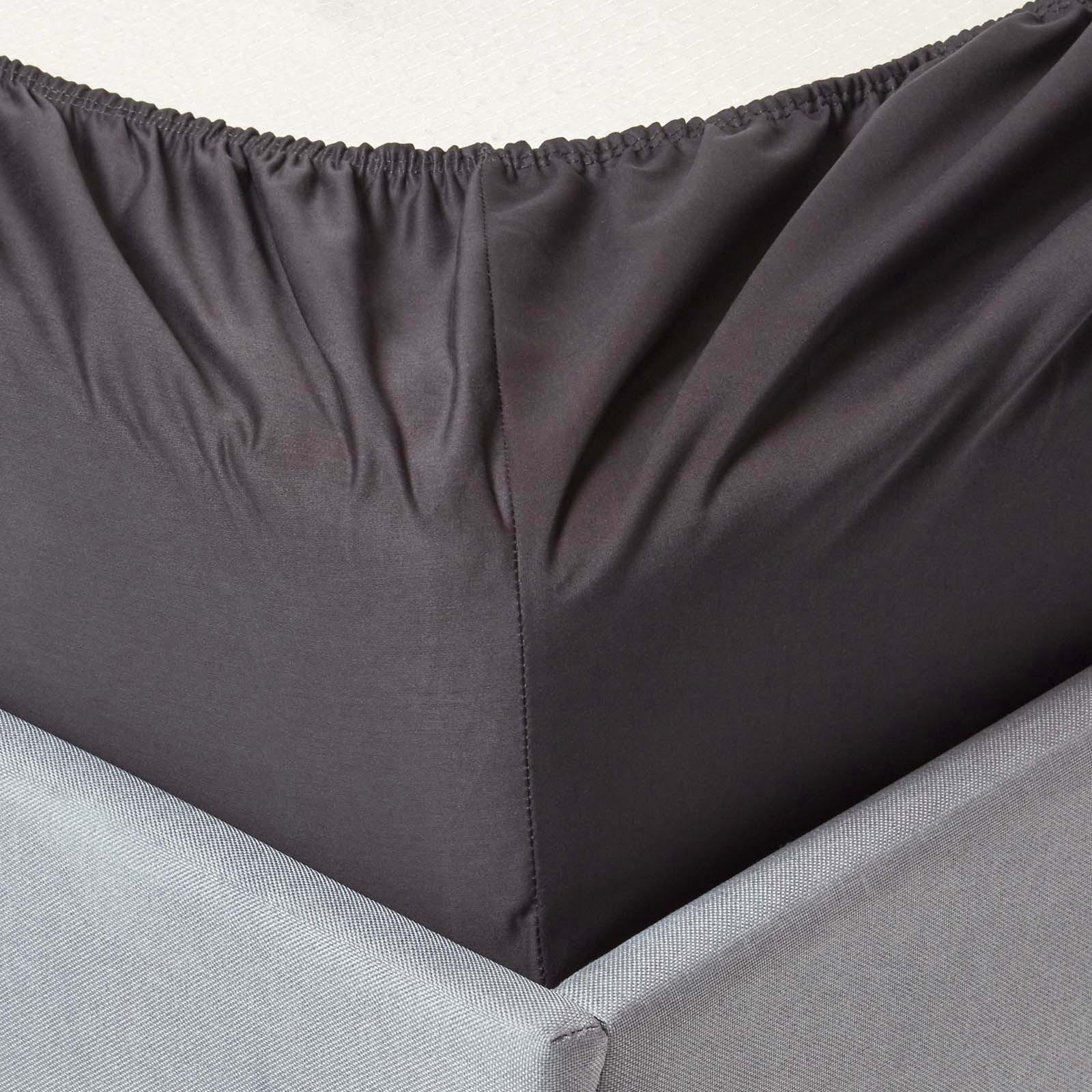SPANNBETTLAKEN extra hoch, Ägyptische Baumwolle, Fadendichte 1000 - Anthrazit, Textil (150/200cm) - Homescapes