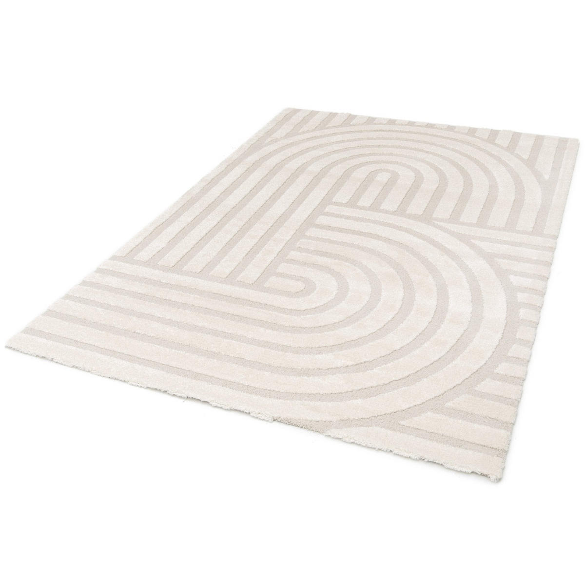 TEPPICH Design Relief-Effekt beige - Beige, Textil (160/230cm) - AFK Living