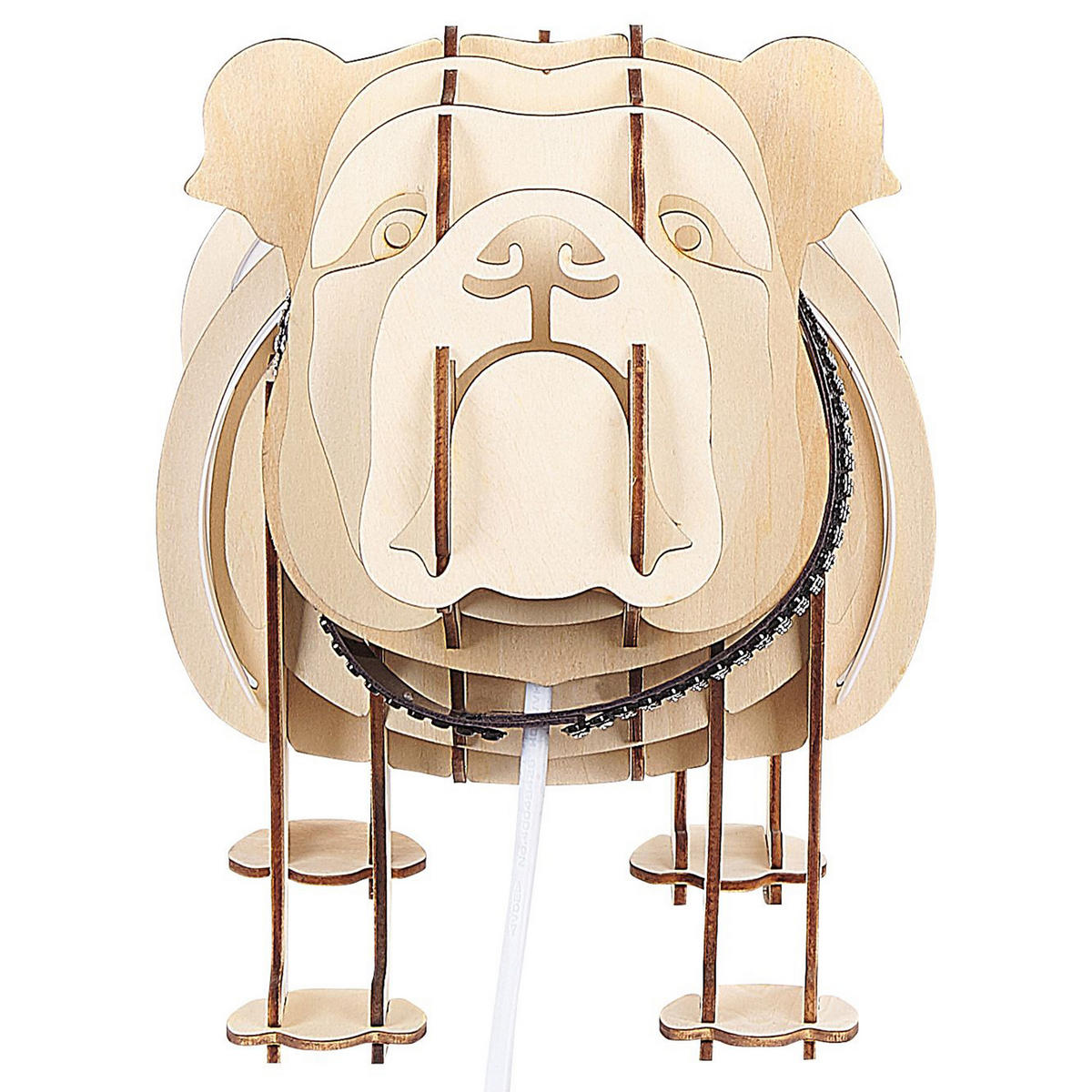 TISCHLAMPE Douce 14/32/22 cm - Hellbraun, Holzwerkstoff (14/32/22cm) - Beliani