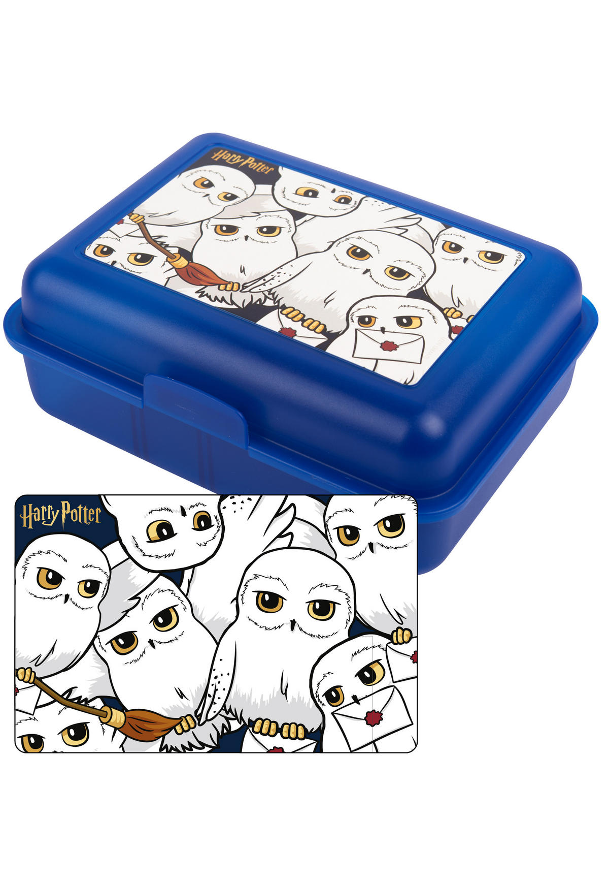 BROTDOSE Harry Potter Hedwig Blau 17,5 x 12,8 x 6,9 cm - Blau, Kunststoff (17.5/6.9/12.8cm) - United Labels