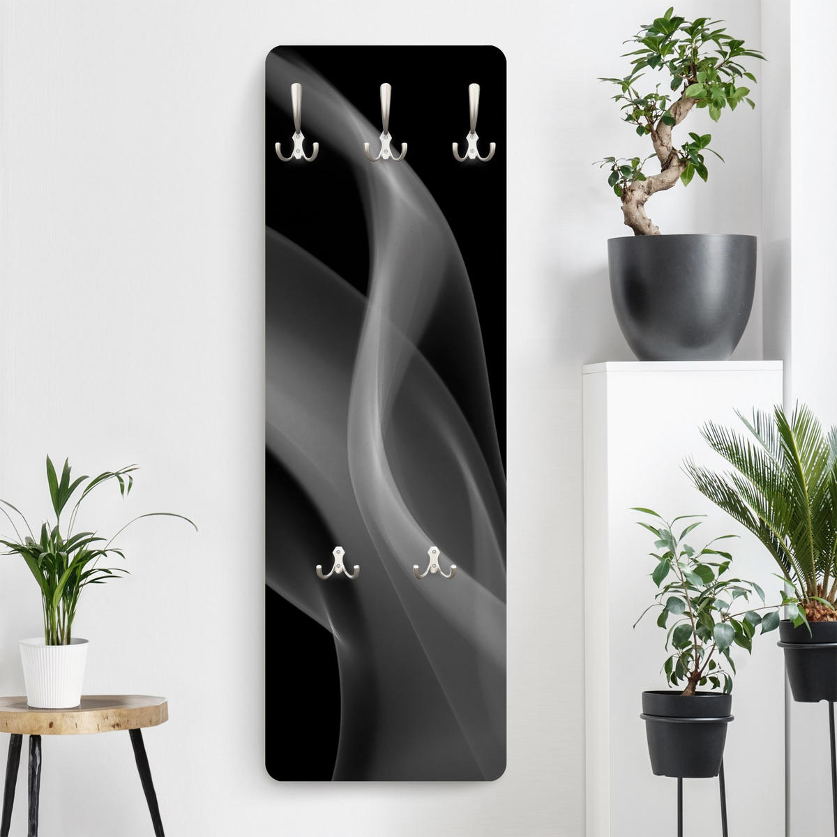 WANDGARDEROBE - Silver Smoke 34/105 cm - Schwarz, Holzwerkstoff (34/105/1.6cm) - Bilderwelten