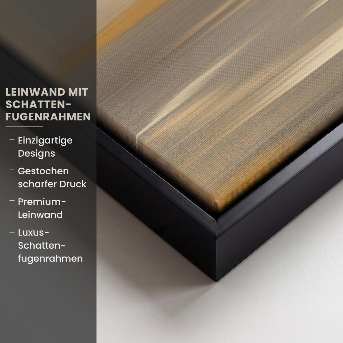 LEINWAND Bilder mit Rahmen - Gemälde - Baum - Abstrakt - Blätter - 140x90 - Beige, Textil (140/90cm) - MuchoWow