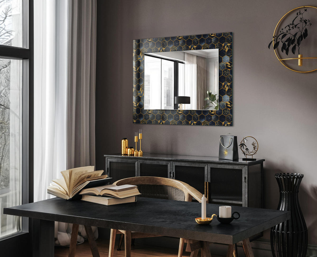 SPIEGEL 80 x 60 cm Rechteckig mit Aufdruck - Anthrazit, Glas (80/60/0.4cm) - TULUP