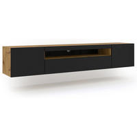 TV STOLÍK Aurus Drevo a čierna farba - čierna, kompozitné drevo (200/36/37cm) - Petits-meubles
