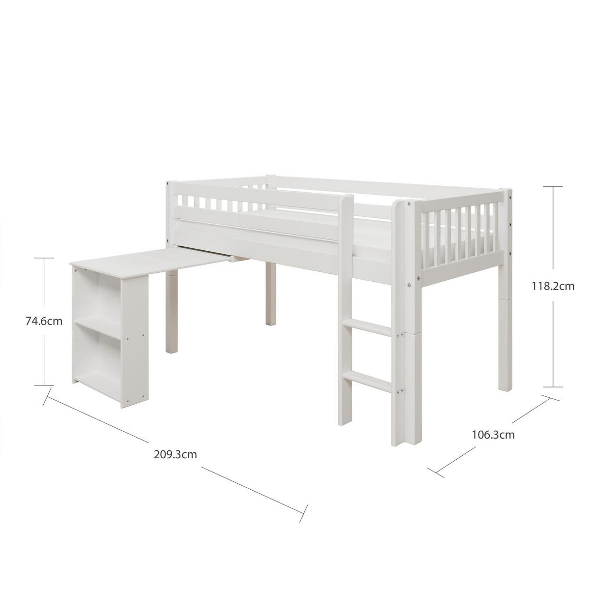 HOCHBETT NORDIC DREAM Weiß 209x106x118 cm - Weiß, Holz - FURNLUX