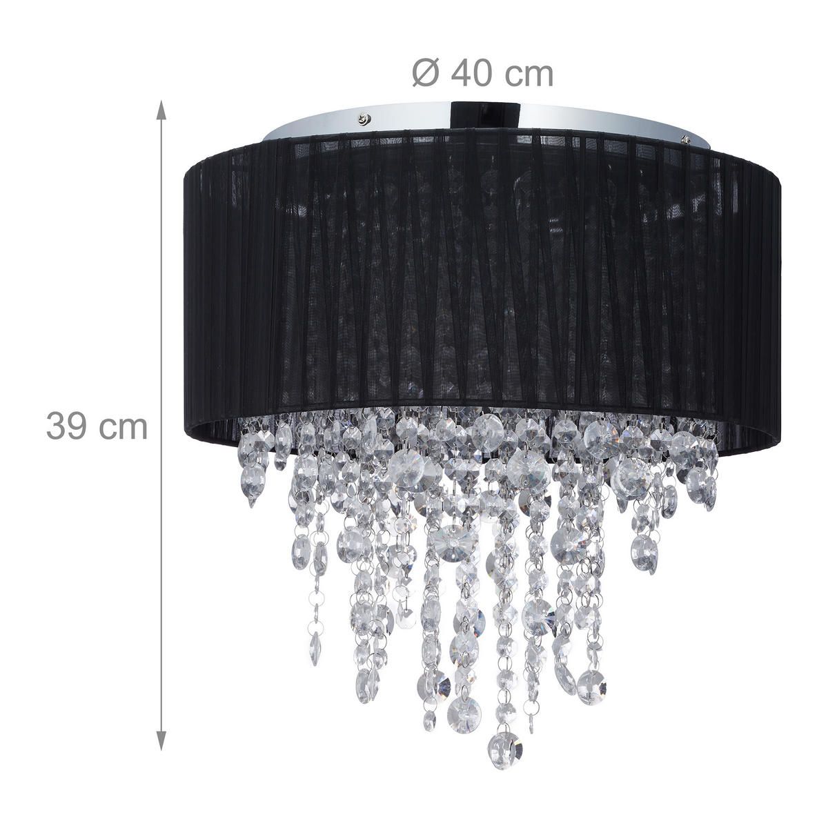 DECKENLAMPE - Multicolor, Kunststoff/Textil (40/40/39cm) - Relaxdays