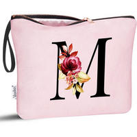 KULTURBEUTEL mit Initialen M, Pink, Baumwolle - Rosa, Textil (5/16/24cm)