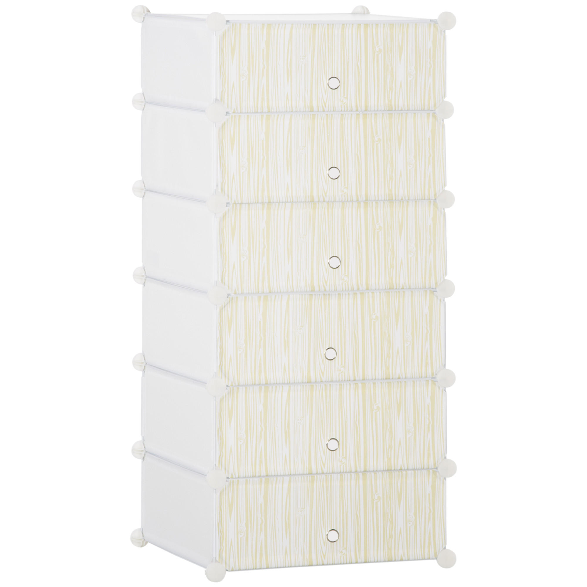 SCHUHSCHRANK DE-15563 6 Würfel, 49/36/108 cm, 12 Paar Weiß - Weiß, Kunststoff (49/108/36.5cm) - ComfortXL