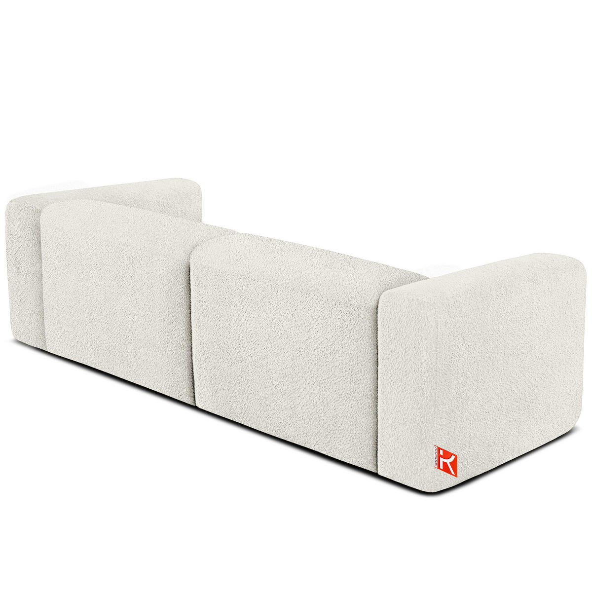 2,5-SITZER SOFA BUFFO, Weiß - Weiß, Holz/Holzwerkstoff (250/73/96cm) - KONSIMO®