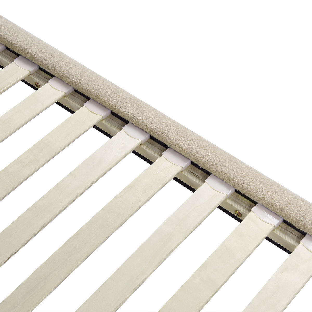 POSTELJA z letvenim dnom 120/200 bouclé bež Soulisse - črna/bež, tekstil (120/200cm) - Beliani