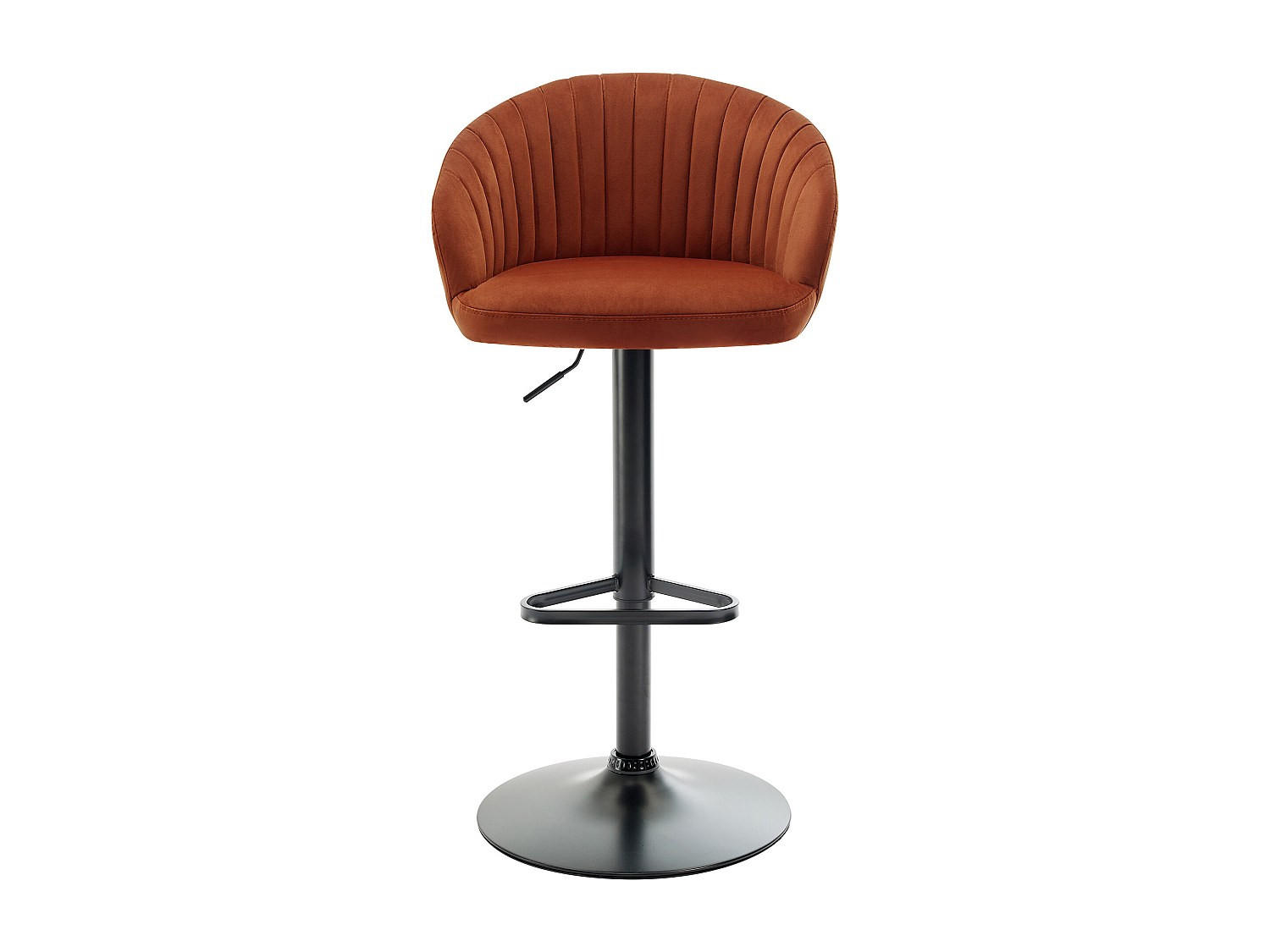 BARHOCKER - 54 cmcm x 52 cmcm - Samt - Terracotta - DORALIZ - Terracotta, Textil (54/105/52cm) - Vente-Unique