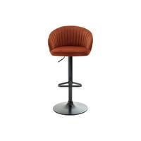 BARHOCKER - 54 cmcm x 52 cmcm - Samt - Terracotta - DORALIZ - Terracotta, Textil (54/105/52cm) - Vente-Unique