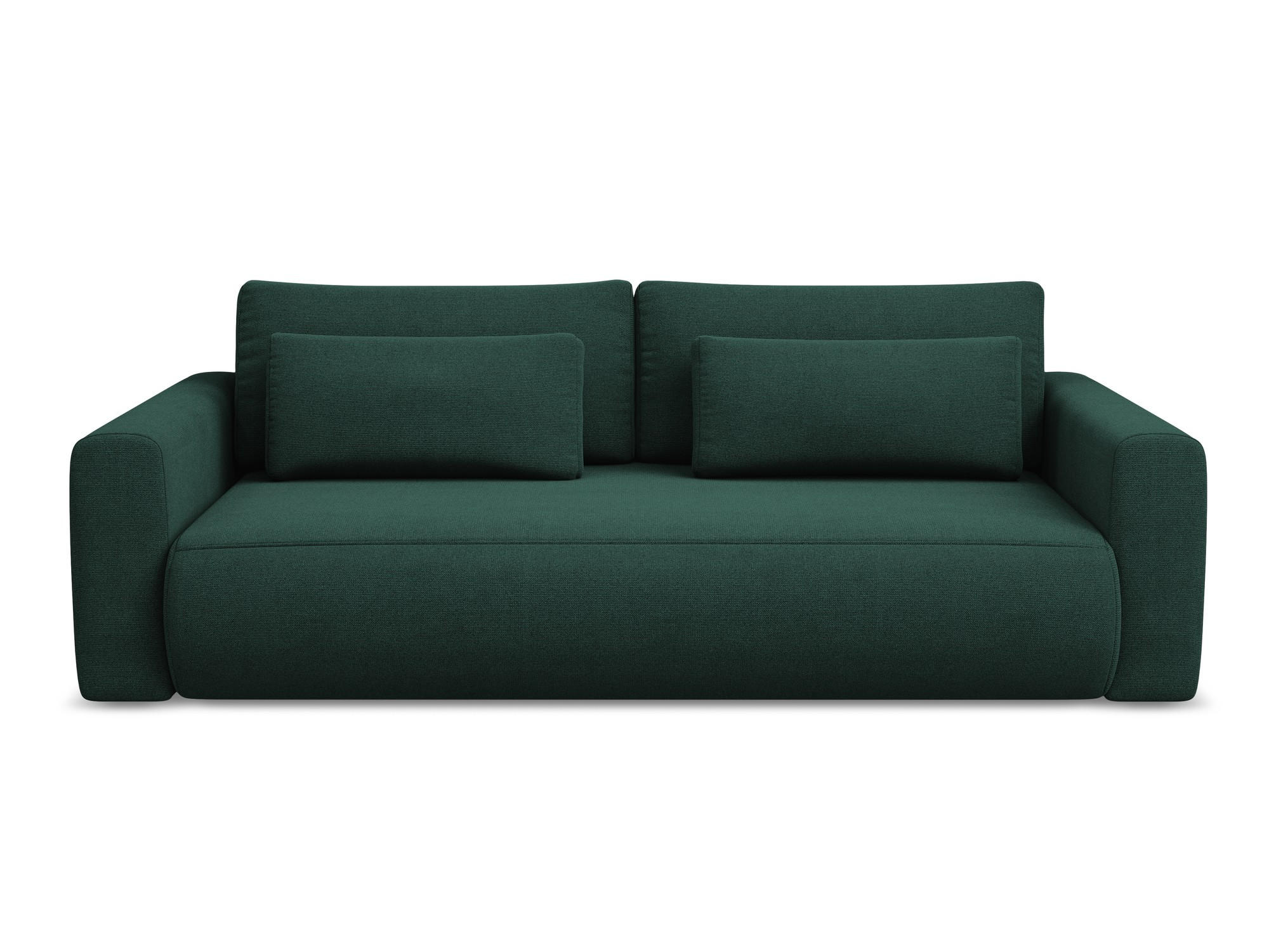 3-SITZER SOFA mit Schlaffunktion Strukturstoff Stoff Grün - Dunkelgrün/Schwarz, Kunststoff/Textil (238/82/105cm) - Makamii