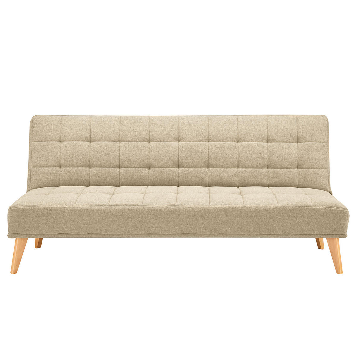 SCHLAFSOFA - Hellbraun/Beige, Holz/Birkenholz (180/81/86cm) - home24
