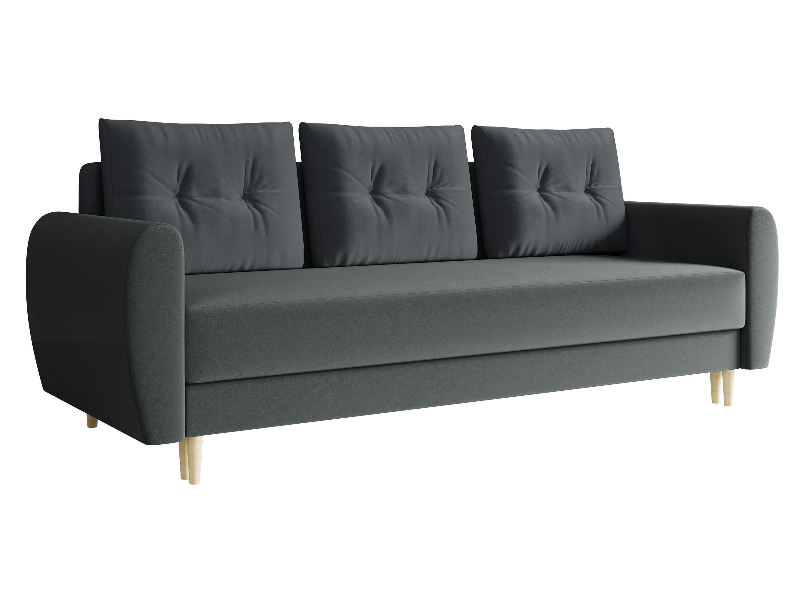 SCHLAFSOFA Palermo - Naturfarben/Grau, Holz/Textil (227/95/82cm) - MIRJAN24