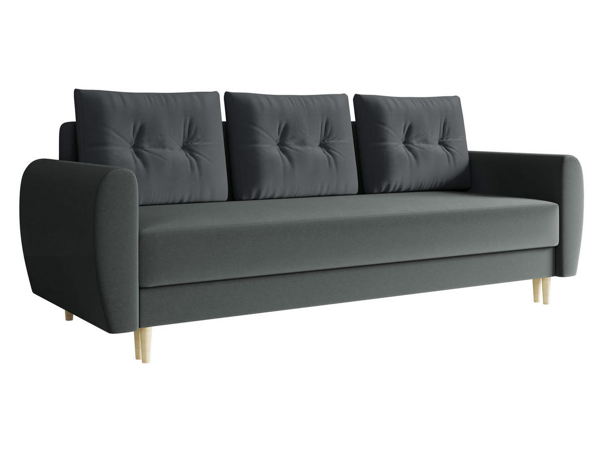 SCHLAFSOFA Palermo - Naturfarben/Grau, Holz/Textil (227/95/82cm) - MIRJAN24