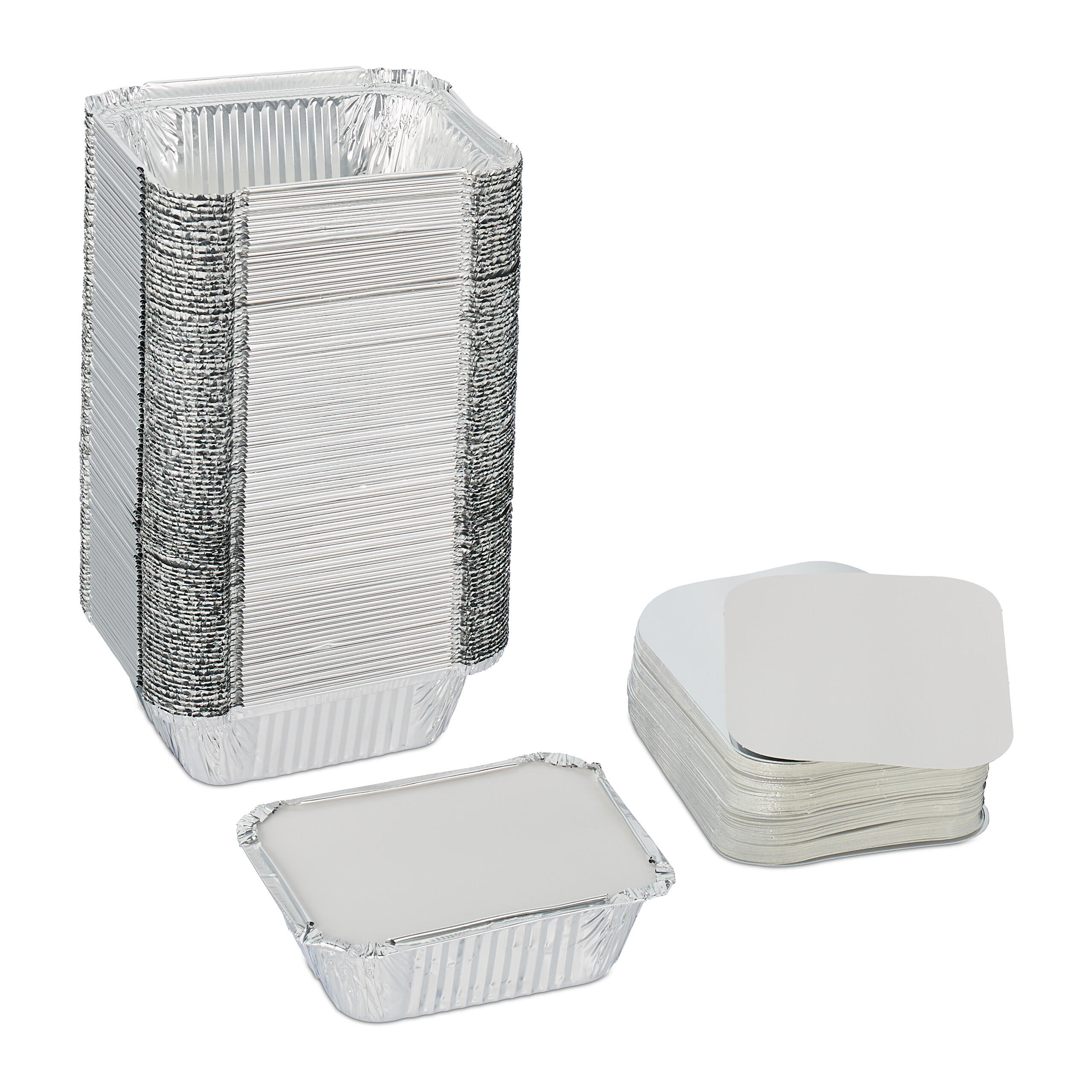 100XALUSCHALE - Silberfarben, Papier/Metall (10/13/4cm) - Relaxdays