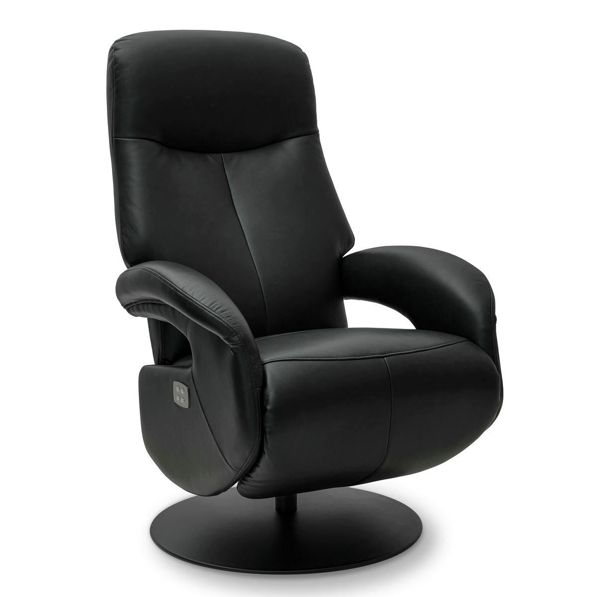RELAXSESSEL Echtleder Schwarz - Schwarz, Leder/Metall (79/115/85cm) - Furnhouse