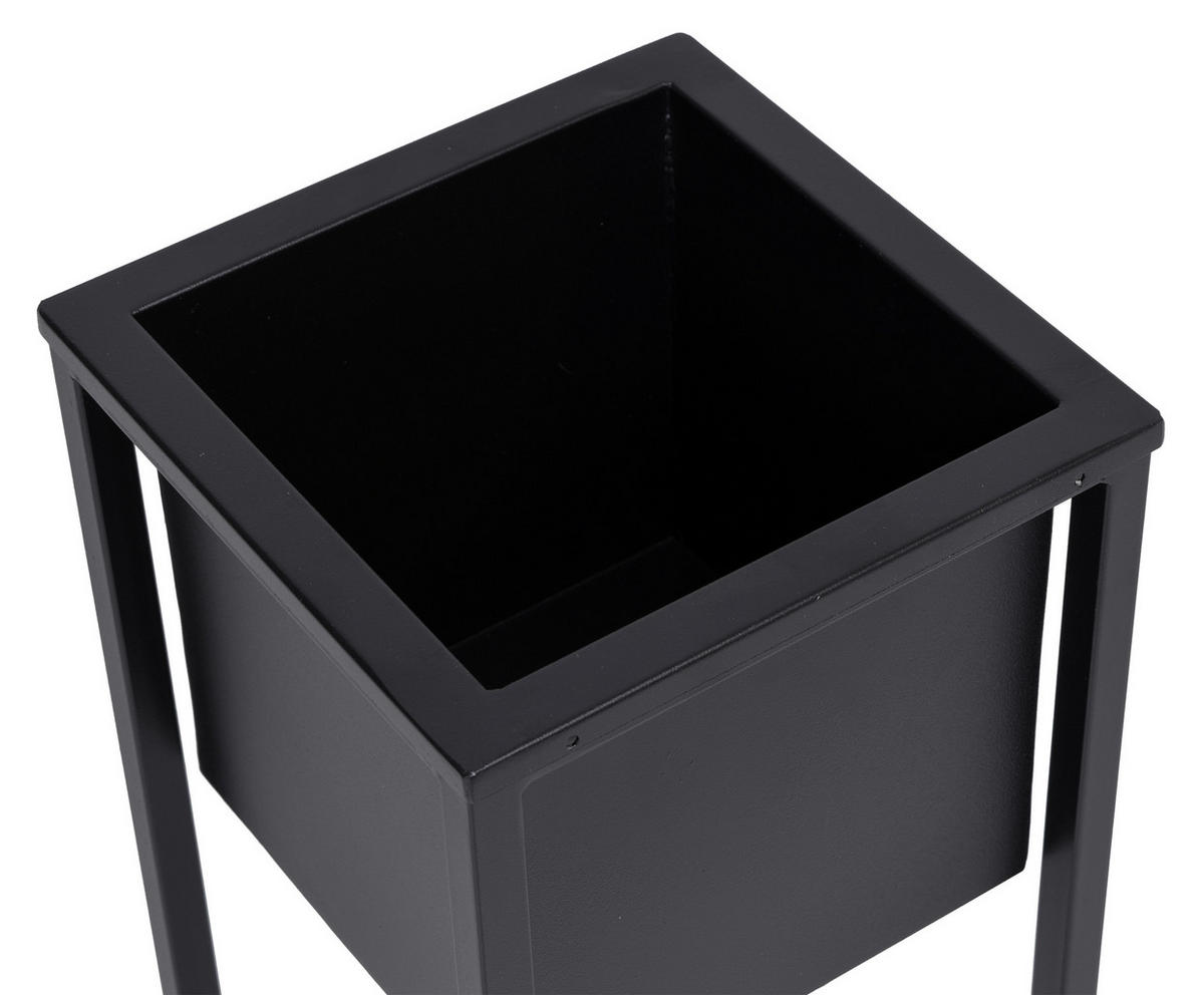 BLUMENSTÄNDER Schwarz 40 cm - Schwarz, Metall (21.5/21.5/41cm) - Mat-Haus