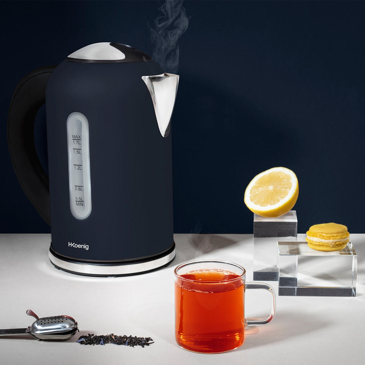 WASSERKOCHER BOE56 Schwarz, Programmierbar - Schwarz, Metall (15/27/23.7cm) - HKoenig