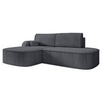 ECKSOFA Koro, Seite: Links - Dunkelgrau/Schwarz, Holz/Kunststoff (256/177cm) - MIRJAN24