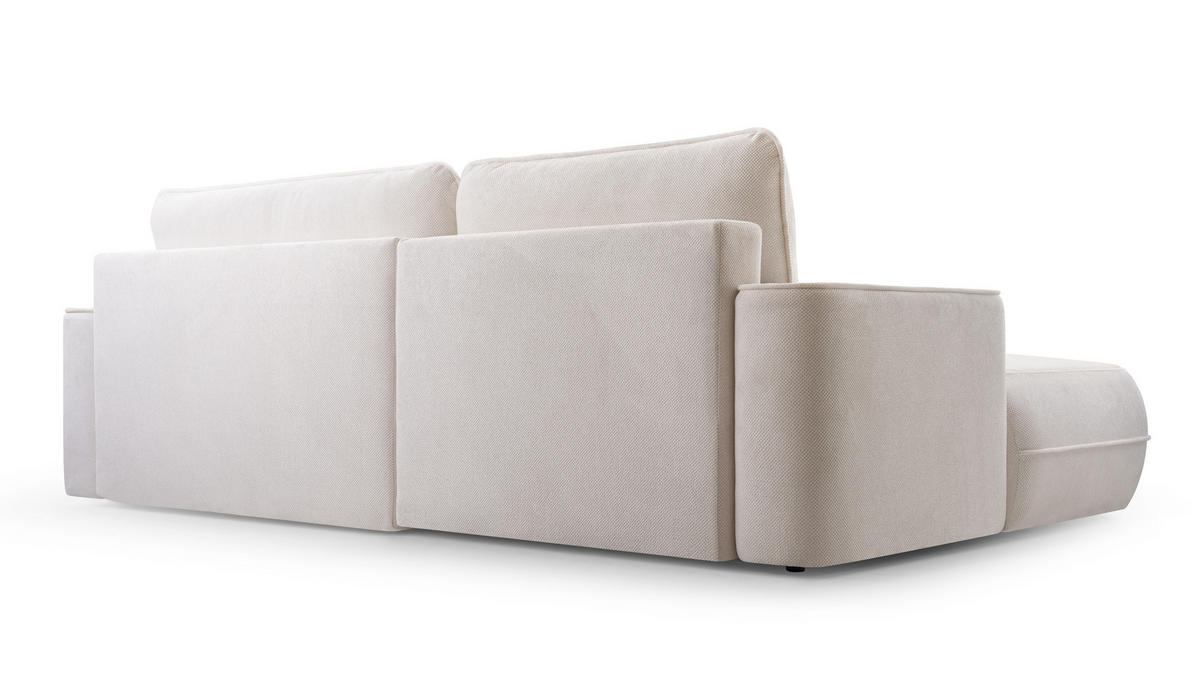 ECKCOUCH L Form Peoni Weiß 267/168/87 cm mit Schlaffunktion L - Schwarz/Weiß, Kunststoff/Textil (168/267cm) - AX Living