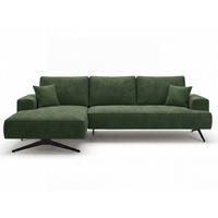 ECKSOFA Leto Grün Links - Schwarz/Grün, Holz/Textil (260/165cm) - Graingold