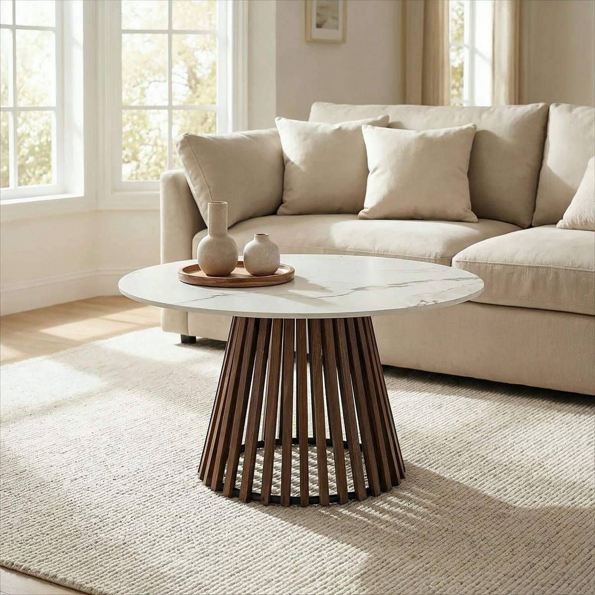 COUCHTISCH BERGA weiß - Weiß, Holzwerkstoff (80/80/45cm) - IDIMEX