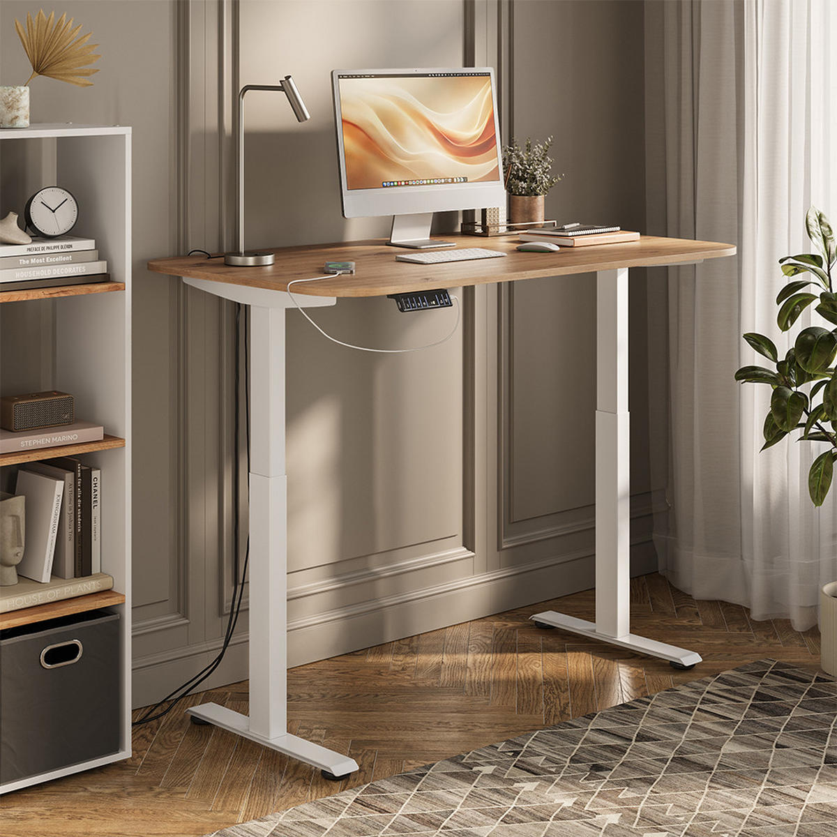 PSACÍ STŮL Elevate Bílá/Artisan - bílá, kompozitní dřevo (80/140/120cm) - Vicco