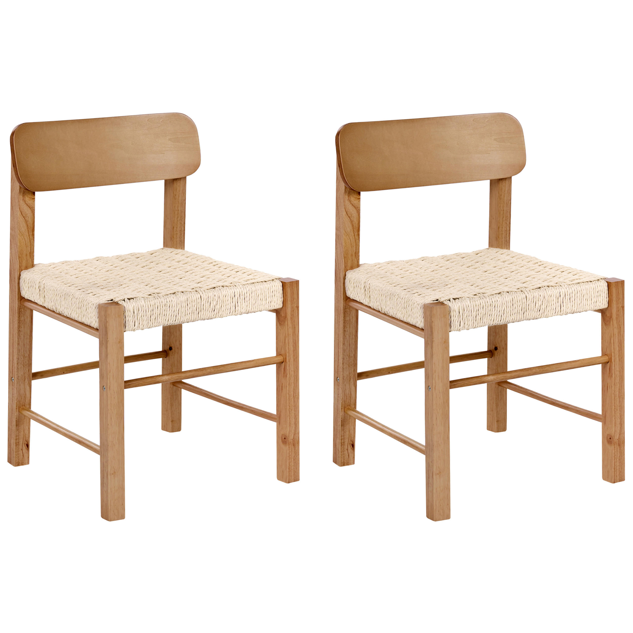 ESSZIMMERSTUHL 2er-Set Holz Braun Allos - Braun, Holz (45/76/47cm) - Beliani