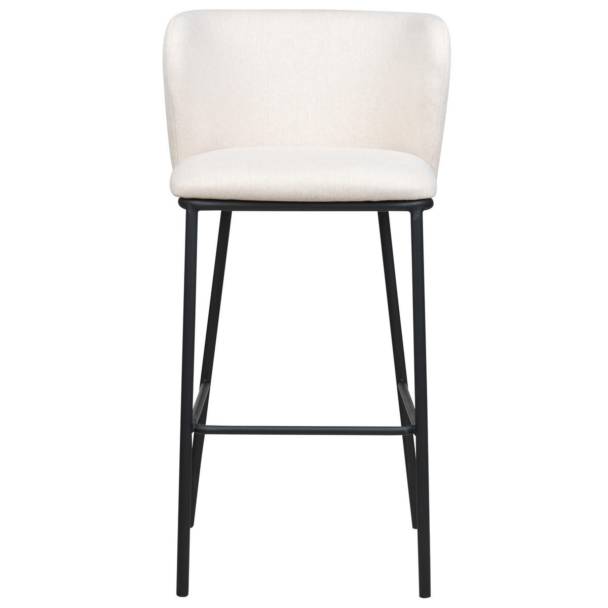 BARSTUHL 2er-Set Bouclé cremeweiss/schwarz Mina - Schwarz/Weiß, Textil (52/98/46cm) - Beliani