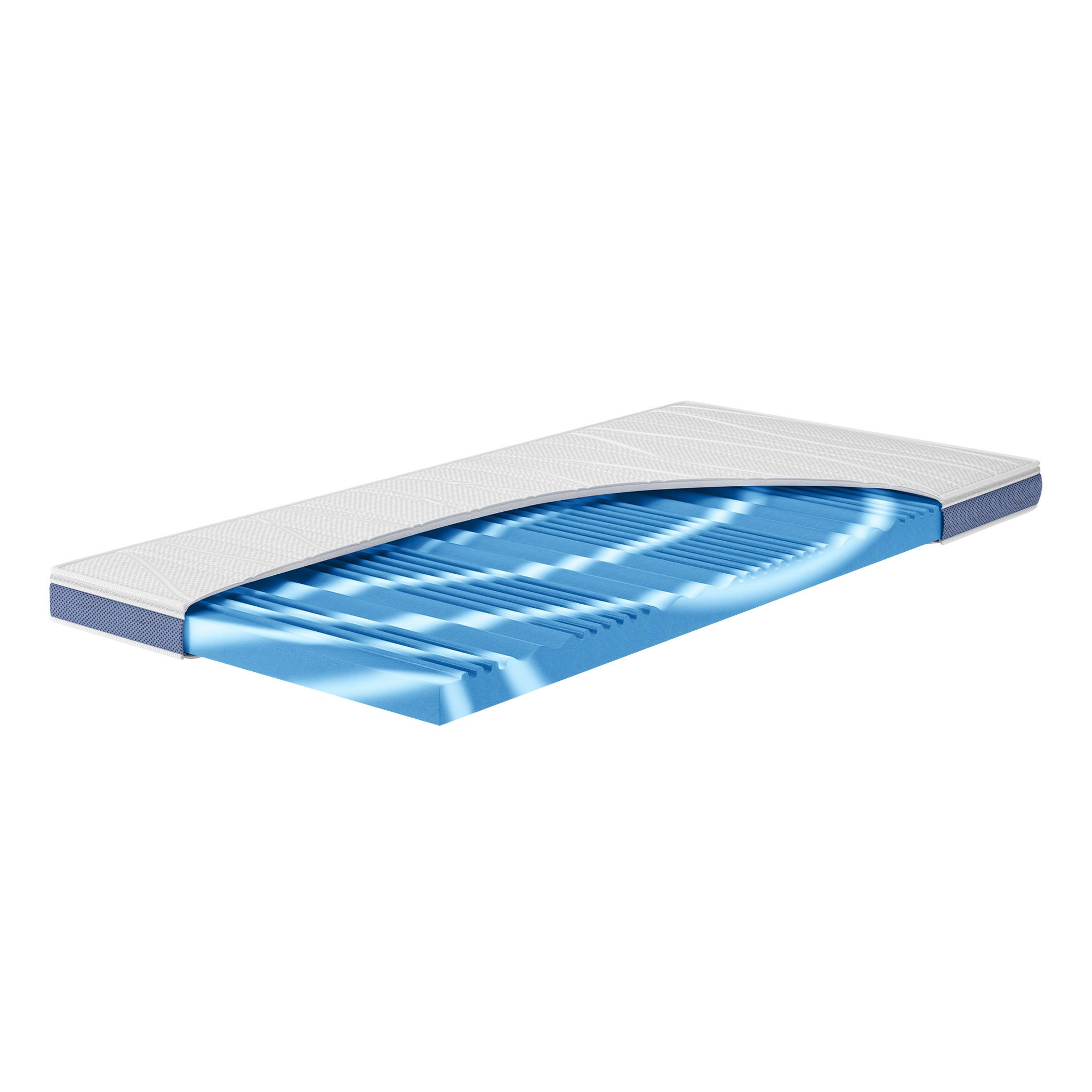 GELSCHAUM-TOPPER "Surf 100", 140 x 200 cm, Höhe: ca. 8 cm - Weiß, Textil (140/200cm) - Hn8 Schlafsysteme