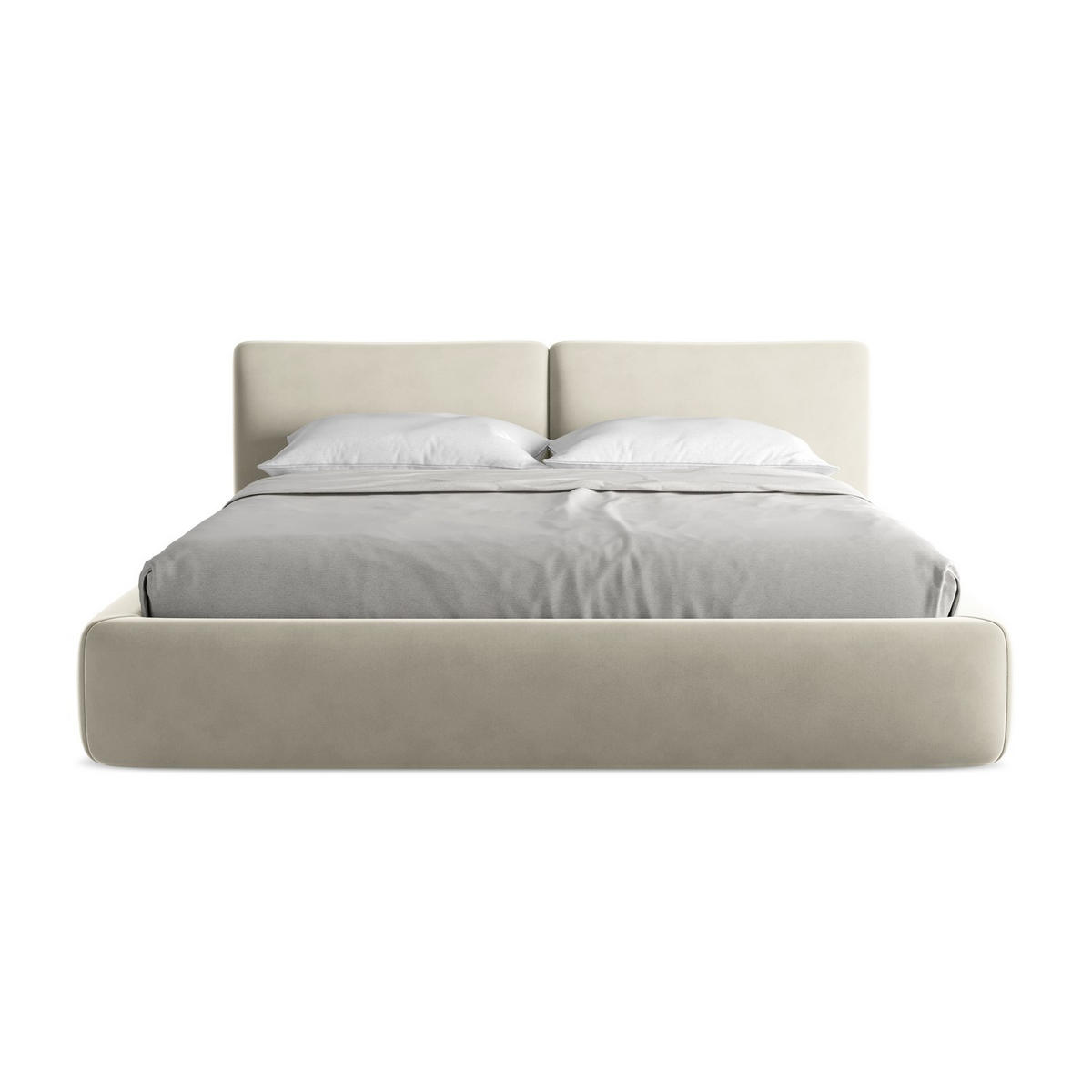 POLSTERBETT mit Bettkasten und Lattenrost 200x228 Creme - Perlmutt/Creme, Kunststoff/Textil (180/200cm) - LaMiaSofa