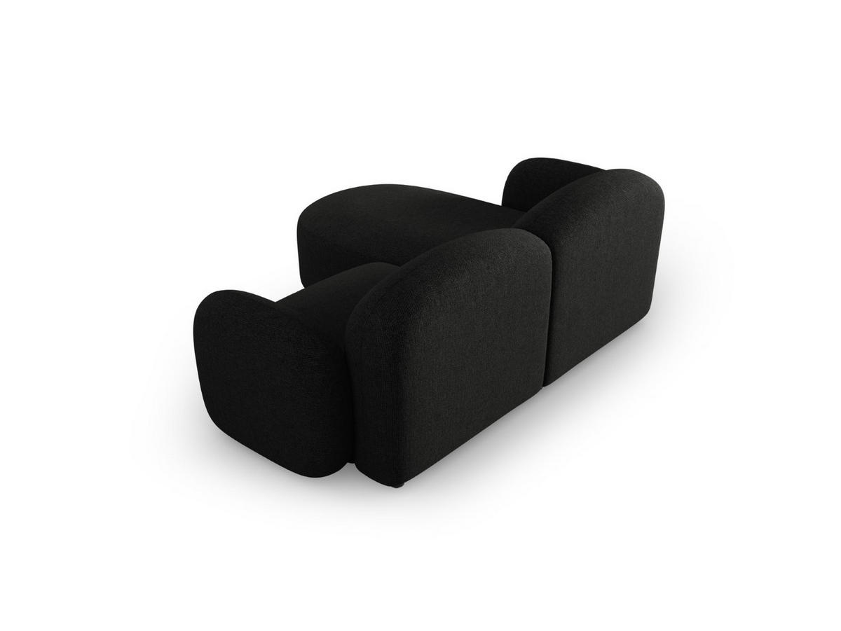 ECKSOFA rechts Blair aus Chenille-Stoff mischung schwarz 3 Sitzplätze - Schwarz, Textil (155/194cm) - Micadoni