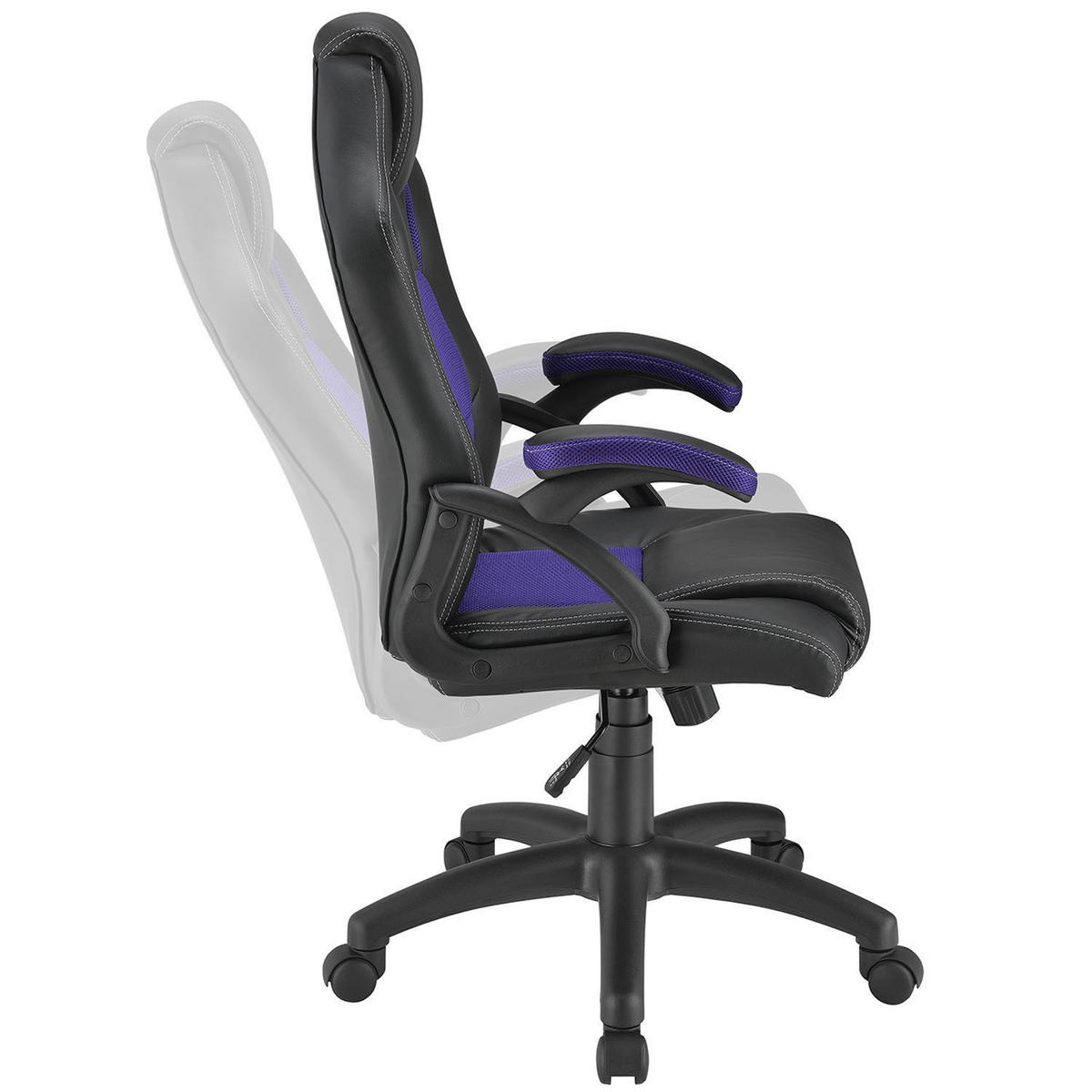 SCHREIBTISCHSTUHL Montreal Violett - Violett, Textil (47/111/52cm) - Juskys