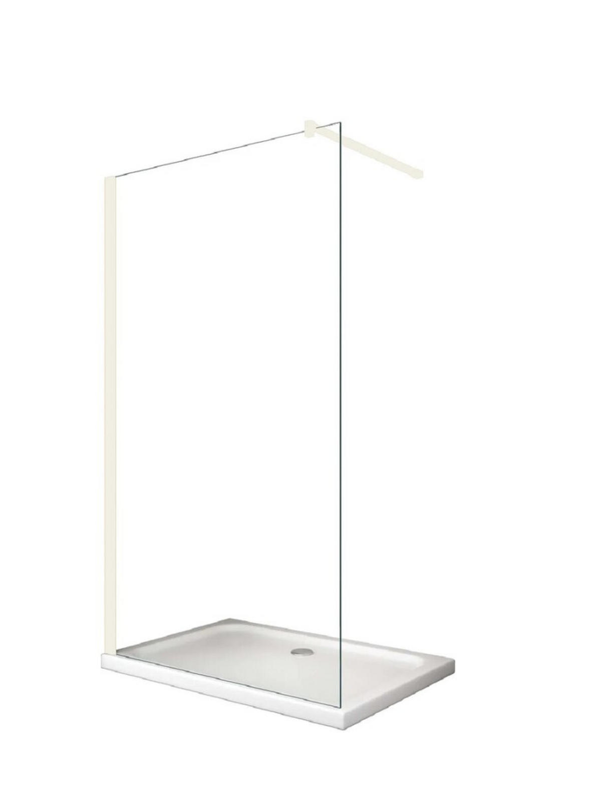 WALK-IN-DUSCHWAND 50 × 200 cm – ESG-Sicherheitsglas – Weiß - Weiß, Glas (10/50/200cm) -  Glaswerk Westfalen