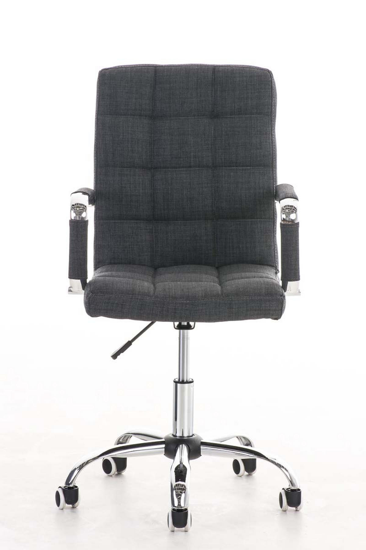 DREHSTUHL Stoff grau - Chromfarben/Grau, Textil/Metall (54/92/59cm) - CLP