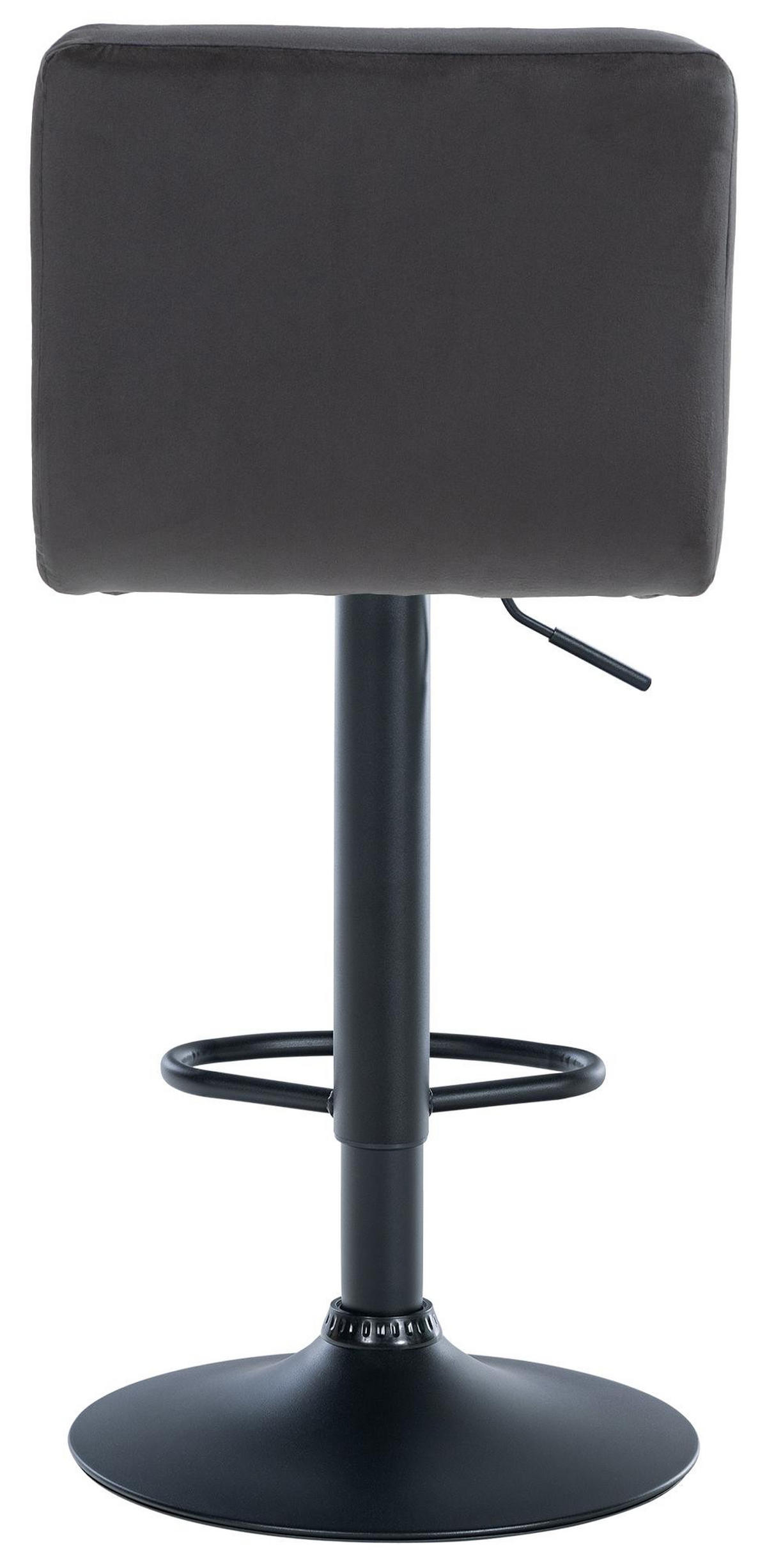 BARHOCKER BRISBAN Schwarz Samt Schwarz - Schwarz, Textil/Metall (46/94/47cm) - DELUKE