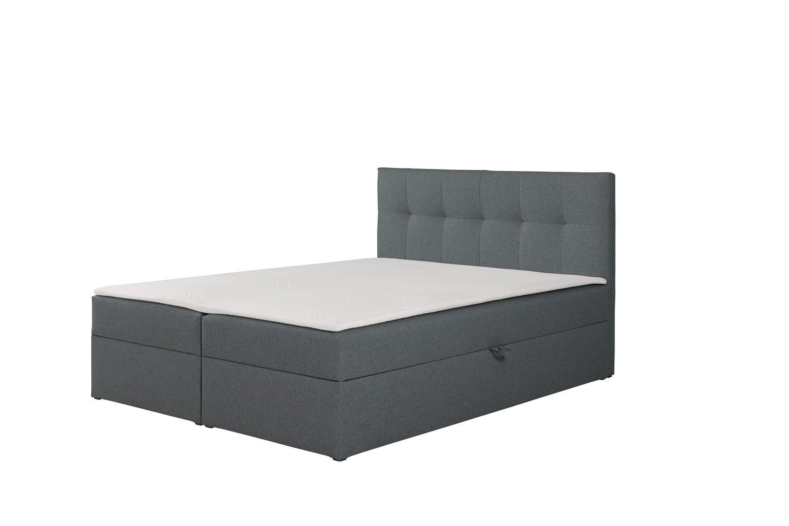 BOXBETT Toronto 160x200 Bonell-Matratze H3 und Topper - Dunkelgrau/Silberfarben, Holz/Holzwerkstoff (160/200cm) - Ravio