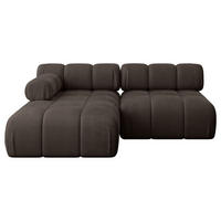 ECKSOFA modulares Sofa Razon-L1 - 190x160x70 cm Braun Velours - Braun, Holzwerkstoff/Textil (190/160cm) - ALTDECOR
