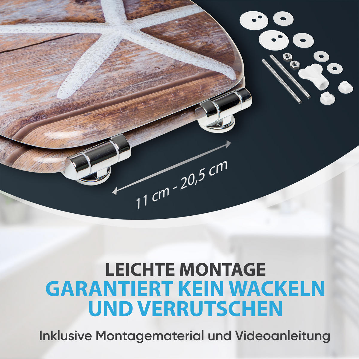 WC-SITZ mit Absenkautomatik Bahia - Braun, Holzwerkstoff (38/6/47cm) - Sanilo