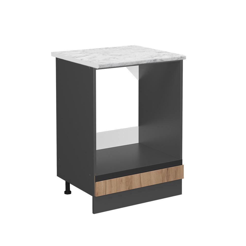 SPISKONVERTERINGSSKÅP R-Line Goldkraft ek 60 cm AP marmor Honungsek, Antracit 81.6/60/60 cm
