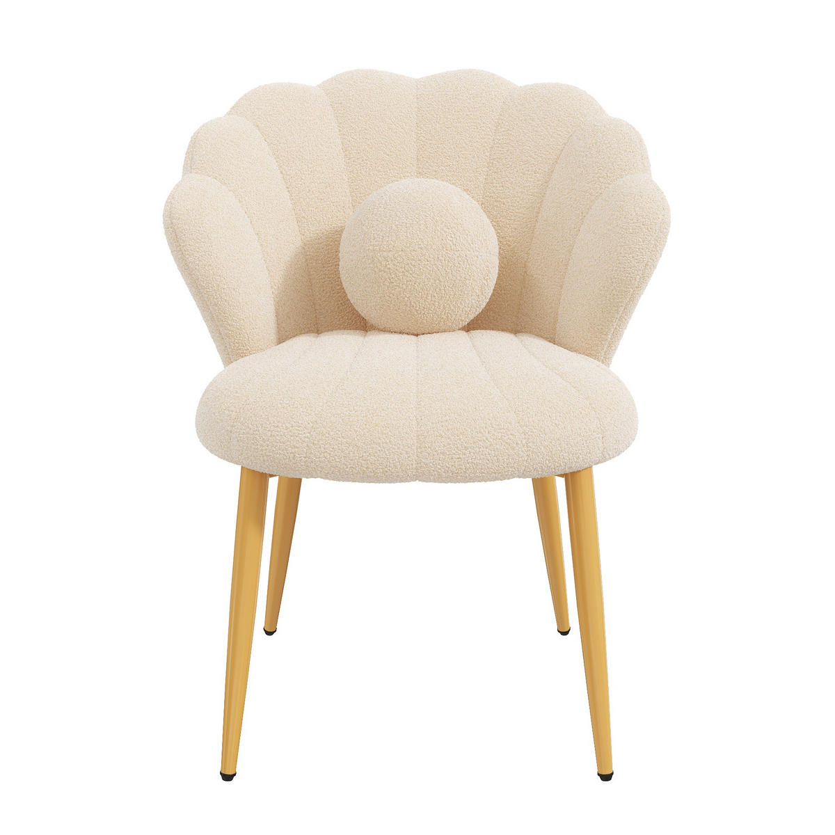 STUHL-SET 6 Stück Muschel-Design, DE-42124, Beige - Beige, Holzwerkstoff (62.5/83/60cm) - ComfortXL