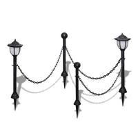 SOLARLEUCHTE 2-TLG. Led Lampe Aussenlampe Gartenleuchte Laterne - Schwarz, Kunststoff (16.5/14.5/125cm) - vidaXL